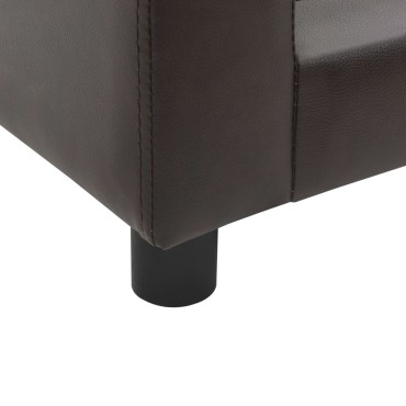 vidaXL Καναπές-Κρεβάτι Σκύλου Καφέ 60x43x30 εκ. Βελουτέ/Συνθετ. Δέρμα