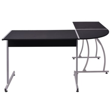 vidaXL Γραφείο Γωνιακό σε Σχήμα L Μαύρο 152x117x74cm 1 τεμ.