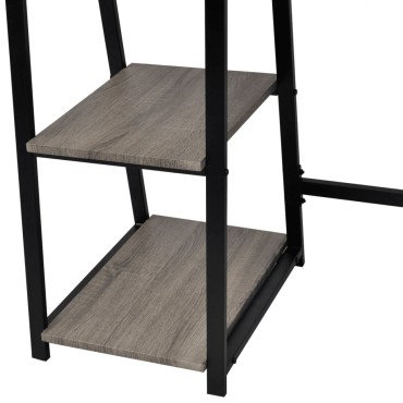 vidaXL Γραφείο με 2 Ράφια Χρώμα Γκρι/Δρυς 120x50x73cm 1 τεμ.