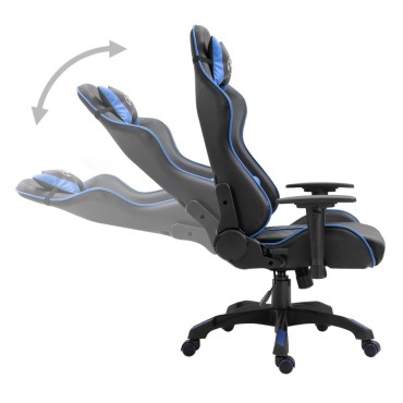 vidaXL Καρέκλα Gaming Μπλε από Συνθετικό Δέρμα 68,5x68x(118-125)cm 1 τεμ.