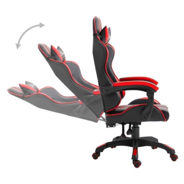 vidaXL Καρέκλα Gaming Κόκκινη από Συνθετικό Δέρμα 61,5x68x(115-122)cm 1 τεμ.