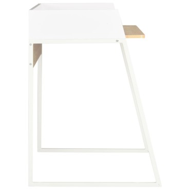 vidaXL Γραφείο Λευκό / Χρώμα Δρυός 90x60x88cm 1 τεμ.