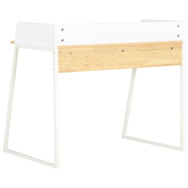 vidaXL Γραφείο Λευκό / Χρώμα Δρυός 90x60x88cm 1 τεμ.