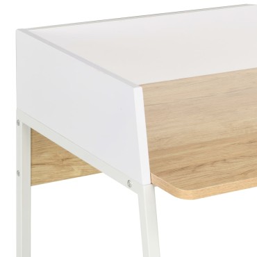 vidaXL Γραφείο Λευκό / Χρώμα Δρυός 90x60x88cm 1 τεμ.