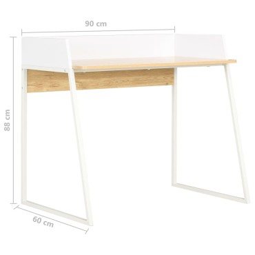 vidaXL Γραφείο Λευκό / Χρώμα Δρυός 90x60x88cm 1 τεμ.
