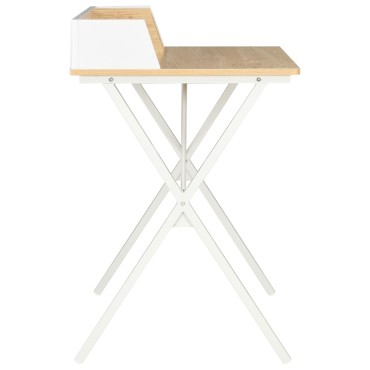 vidaXL Γραφείο Λευκό / Φυσικό Χρώμα 80x50x84cm 1 τεμ.