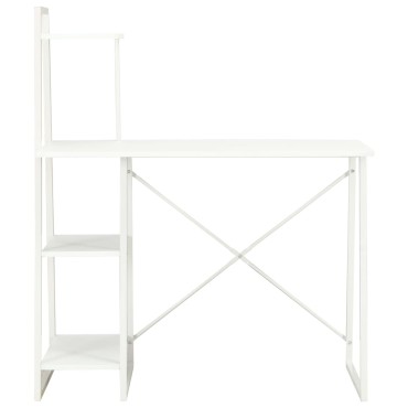vidaXL Γραφείο με Ράφια Λευκό 102x50x117cm 1 τεμ.