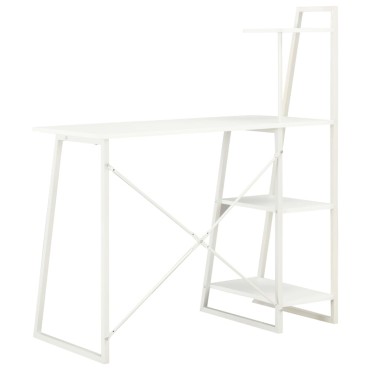 vidaXL Γραφείο με Ράφια Λευκό 102x50x117cm 1 τεμ.