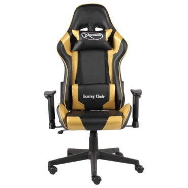 vidaXL Καρέκλα Gaming Περιστρεφόμενη Χρυσή PVC 37x51cm 1 τεμ.