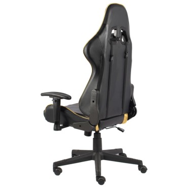 vidaXL Καρέκλα Gaming Περιστρεφόμενη Χρυσή PVC 37x51cm 1 τεμ.