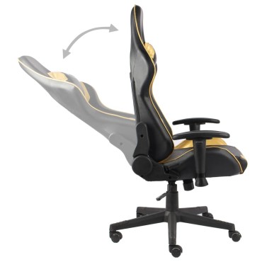 vidaXL Καρέκλα Gaming Περιστρεφόμενη Χρυσή PVC 37x51cm 1 τεμ.