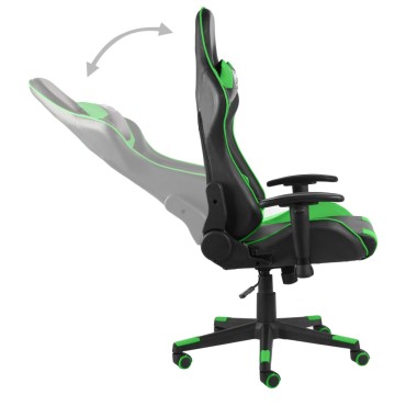 vidaXL Καρέκλα Gaming Περιστρεφόμενη Πράσινη PVC 37x51cm 1 τεμ.