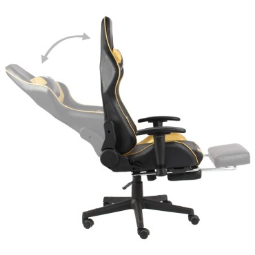 vidaXL Καρέκλα Gaming Περιστρεφόμενη με Υποπόδιο Χρυσή PVC 37x51cm 1 τεμ.
