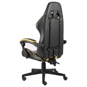 vidaXL Καρέκλα Racing Μαύρο / Χρυσό από Συνθετικό Δέρμα 35x41cm 1 τεμ.