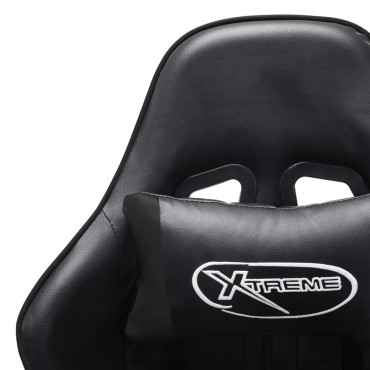 vidaXL Καρέκλα Gaming Ασπρόμαυρη από Συνθετικό Δέρμα 37x51cm 1 τεμ.
