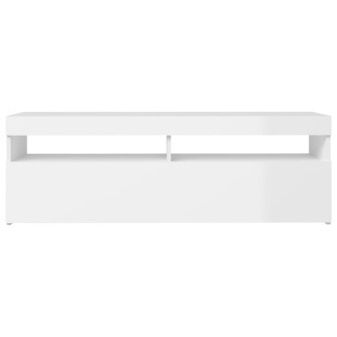 vidaXL Έπιπλο Τηλεόρασης με LED Γυαλιστερό Λευκό 120x35x40cm