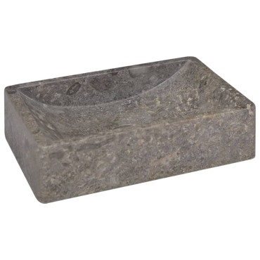 vidaXL Νιπτήρας Γυαλιστερό Γκρι 45 x 30 x 12 εκ. Μαρμάρινος