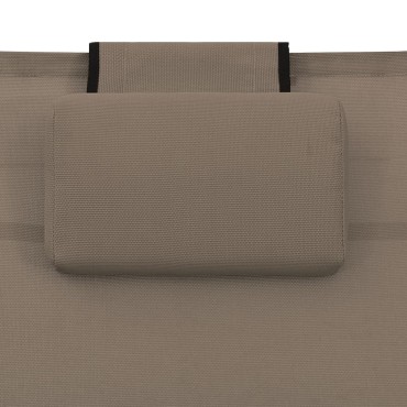 vidaXL Ξαπλώστρα Taupe από Textilene και Αλουμίνιο (170-193)x60,5x(96-51) cm 1 τεμ.