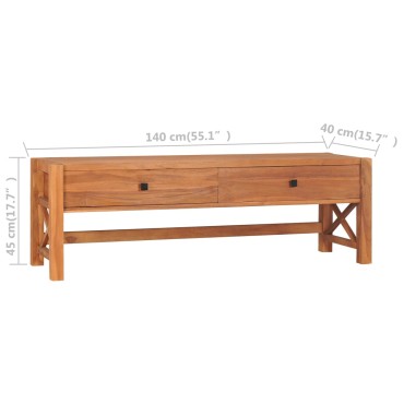 vidaXL Έπιπλο Τηλεόρασης 140x40x45cm από Ξύλο Teak
