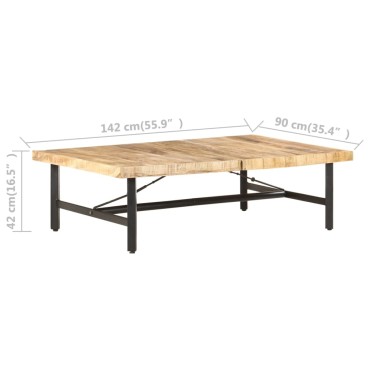 vidaXL Τραπεζάκι Σαλονιού 142x90x42cm από Μασίφ Ξύλο Μάνγκο 1 τεμ.
