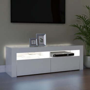 vidaXL Έπιπλο Τηλεόρασης με LED Καφέ Λευκό 120x30x50cm