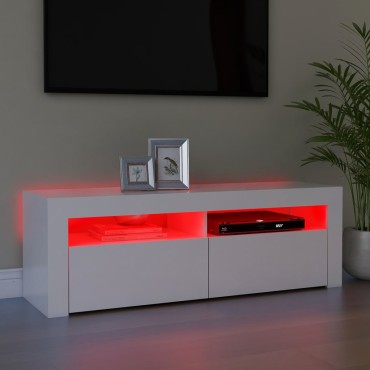 vidaXL Έπιπλο Τηλεόρασης με LED Καφέ Λευκό 120x30x50cm