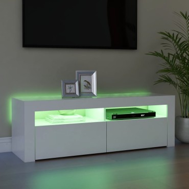 vidaXL Έπιπλο Τηλεόρασης με LED Καφέ Λευκό 120x30x50cm