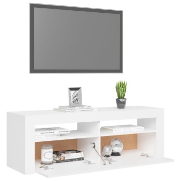 vidaXL Έπιπλο Τηλεόρασης με LED Καφέ Λευκό 120x30x50cm