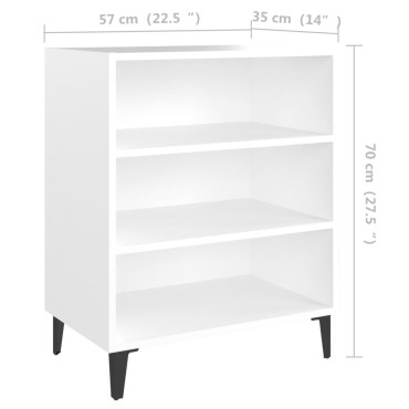 vidaXL Ραφιέρα Λευκή 57x35x70cm από Μοριοσανίδα 1 τεμ.