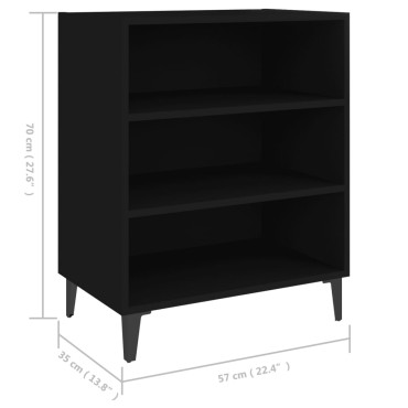 vidaXL Ραφιέρα Μαύρη 57x35x70cm από Μοριοσανίδα 1 τεμ.