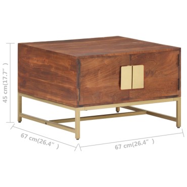 vidaXL Τραπεζάκι Σαλονιού Καφέ Μελί 67x67x45cm Μασίφ Ξύλο Ακακίας 1 τεμ.