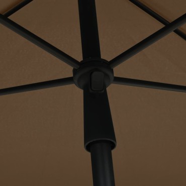 vidaXL Ομπρέλα Κήπου με Ιστό Χρώμα Taupe 210 x 140 εκ.