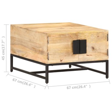 vidaXL Τραπεζάκι Σαλονιού 67x67x45cm από Μασίφ Ξύλο Μάνγκο 1 τεμ.