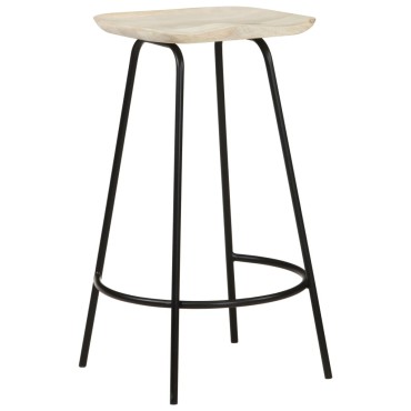 vidaXL Σκαμπό Μπαρ 2 τεμ. από Μασίφ Ξύλο Μάνγκο 38x36x74cm