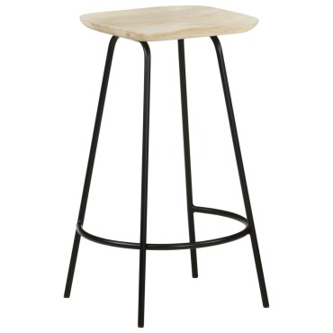 vidaXL Σκαμπό Μπαρ 2 τεμ. από Μασίφ Ξύλο Μάνγκο 38x36x74cm