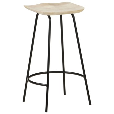 vidaXL Σκαμπό Μπαρ 2 τεμ. από Μασίφ Ξύλο Μάνγκο 38x36x74cm