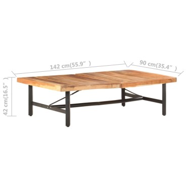 vidaXL Τραπεζάκι Σαλονιού 142x90x42cm από Μασίφ Ξύλο Ακακίας 1 τεμ.