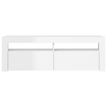 vidaXL Έπιπλο Τηλεόρασης με LED Γυαλιστερό Λευκό 120x35x40cm