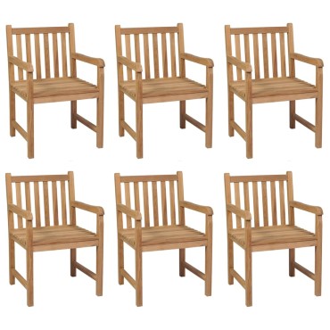 vidaXL Καρέκλες Κήπου 6 τεμ. από Μασίφ Ξύλο Teak με Taupe Μαξιλάρια 58x60x90cm