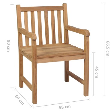 vidaXL Καρέκλες Κήπου 6 τεμ. από Μασίφ Ξύλο Teak με Taupe Μαξιλάρια 58x60x90cm