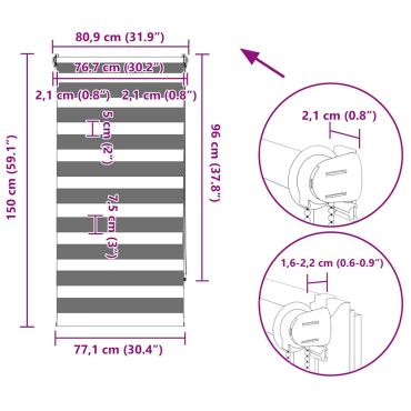Σύστημα Σκίασης Ρόλερ Zebra Γκρι 80 x 150 εκ.