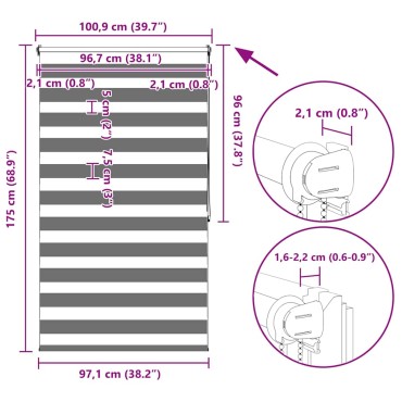 Σύστημα Σκίασης Ρόλερ Zebra Καφέ 100 x 175 εκ.