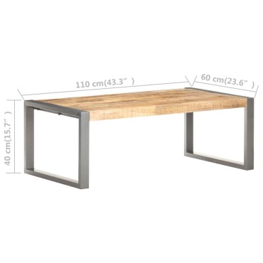 vidaXLΤραπεζάκι Σαλονιού 110x60x40cm από Ακατέργαστο Ξύλο Μάνγκο 1 τεμ.