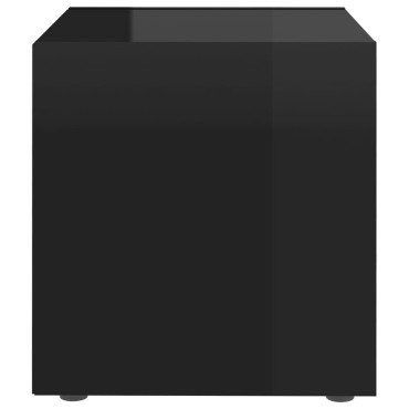 vidaXL Έπιπλα Τηλεόρασης 4 τεμ. Γυαλ. Μαύρα 37x35x37cm Επεξ. Ξύλο