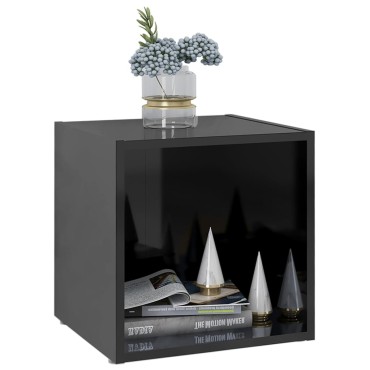 vidaXL Έπιπλα Τηλεόρασης 4 τεμ. Γυαλ. Μαύρα 37x35x37cm Επεξ. Ξύλο