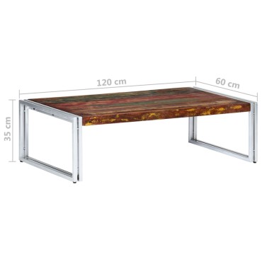 vidaXL Τραπεζάκι Σαλονιού 120x60x35cm Μασίφ Ανακυκλωμένο Ξύλο 1 τεμ.