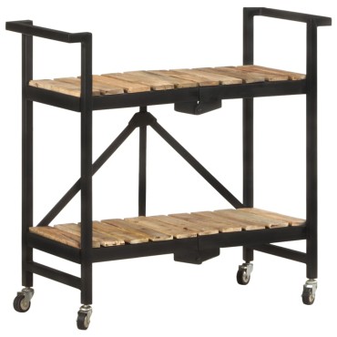 vidaXL Τρόλεϊ Κουζίνας 87x36x81cm από Μασίφ Ξύλο Μάνγκο 1 τεμ.