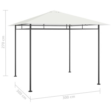 vidaXL Κιόσκι Κρεμ 3 x 3 x 2,7 μ. 180 γρ./μ²