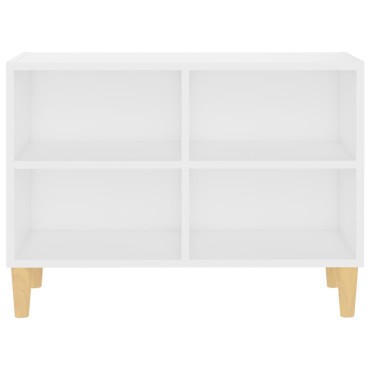 vidaXL Έπιπλο Τηλεόρασης Λευκό 69,5x30x50cm Μασίφ Ξύλινα Πόδια