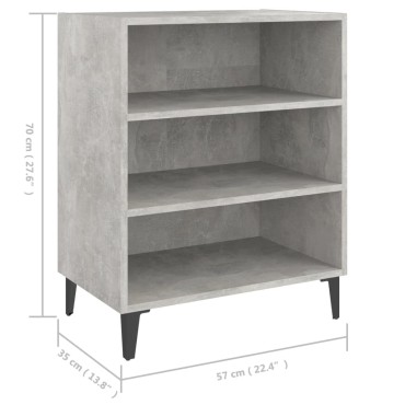 vidaXL Ντουλάπι Γκρι Σκυροδέματος 57x35x70cm Επεξεργασμένο Ξύλο 1 τεμ.